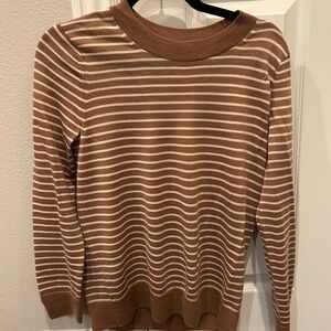 Banana Republic Brown and Cream Striped Sweater